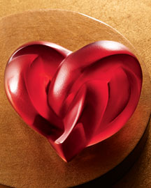 Horchow Lalique Red Crystal Heart