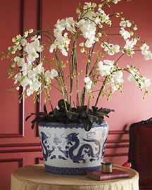 Horchow Faux Orchid in Porcelain Pot