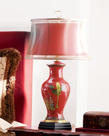 Horchow Red Porcelain Lamp