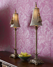 Horchow Damask Buffet Lamps