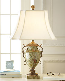 Horchow Hand-Painted Floral Lamp